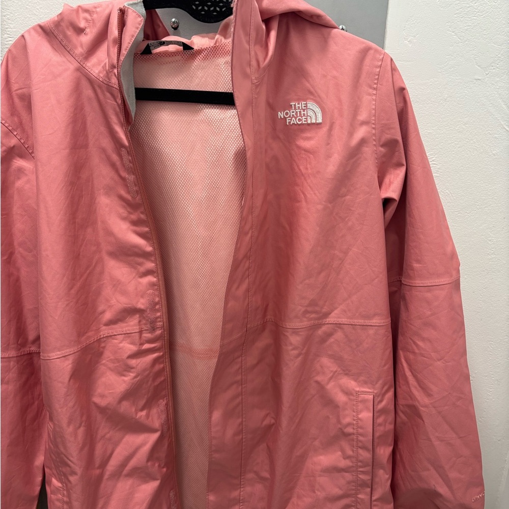 The North Face Pink Hooded Rain Jacket Youth XL Women XS/S